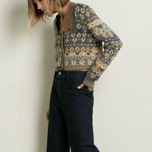 NWT Zara Knit Jacquard Jacket